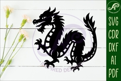 Chinese Dragon wall art sign, SVG file. vector file design 3 Product Image 2