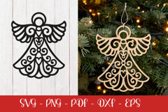 Christmas Angel laser SVG PNG| Christmas ornament Product Image 2