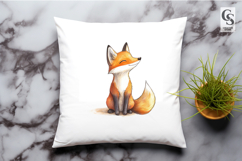 Cute Fox Watercolor Clipart Sublimation PNG Product Image 3