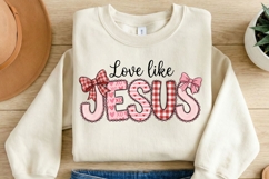 Love Like Jesus PNG - Coquette Bow Christian Sublimation Product Image 2
