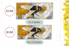 Bee Mug Design, Flowers Mug Template, Floral Mug Wrap Product Image 2