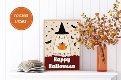 Happy Halloween Greeting Card Design, Cartoon Ghost Card Product Image 2