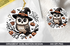 Owl Stained Glass Ornament PNG, Digital Download File Product Image 1