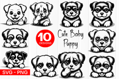 Cute Baby Puppy SVG PNG Product Image 1