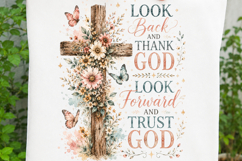 Look Back Thank God Trust Christian Cross Sublimation SVG Product Image 3