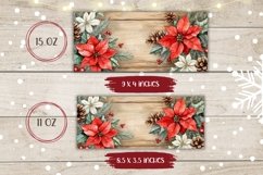 Poinsettia Mug Wrap, Cozy Christmas Mug Template Product Image 2