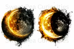 Moon, Sun, Stars, Fantasy, Ephemera, PNG, Clipart Product Image 2