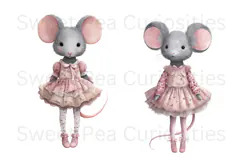 Mouse, Mice, Shabby Chic, Ephemera, PNG, Clipart Product Image 2