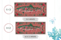Fish Mug Wrap, Floral Mug Design, Nature Mug Template Product Image 2