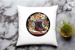 Floral Boots Vintage Illustration Sublimation SVG PNG Product Image 3