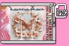 Spring Butterfly Flower Tumbler Wrap - 20oz Sublimation Product Image 1