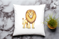 Watercolor Cute Lion Illustration Clipart Sublimation PNG Product Image 2