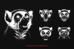 10 Bundle Dark Art Lemur Animal Primate Madagascar Monkey Product Image 3