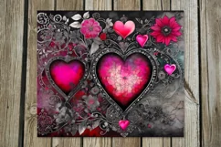 Vintage Hearts | 4 gothic Skinny tumbler sublimation designs Product Image 2