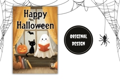 Kids Halloween Garden Flag, Halloween Welcome Flag Template Product Image 2