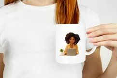 Boss Lady Illustration, Girl with Laptop, Business Woman Product Image 2