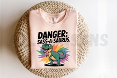 Cartoon T Rex Sass A Saurus With Funny Dinosaur Design Product Image 2