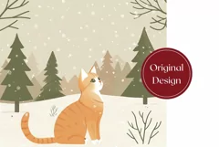 Christmas Tumbler Wrap Design, Cute Cat Tumbler Template Product Image 2