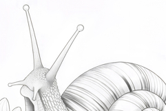 Snail coloring page for adults. Adult coloring page flowers Product Image 2
