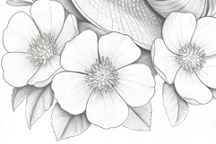 Snail coloring page for adults. Adult coloring page flowers Product Image 4