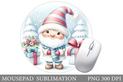 Christmas Gnome Mouse Pad. Christmas Mouse Pad Sublimation Product Image 1
