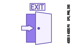 Purple Exit Icon Product Image 1