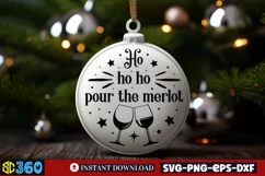 Ho ho ho pour the merlot SVG, Christmas Drink SVG Product Image 2