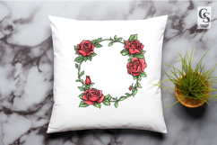 Rose Floral Frame Clipart PNG Product Image 3