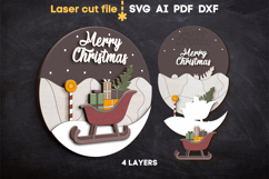 Christmas Sleigh SVG laser cut files for Glowforge Product Image 2