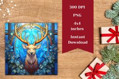 Christmas Square Coasters, Snowman Sublimation, Winter Deer Product Image 2
