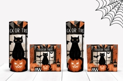 Trick Or Treat Halloween Tumbler, Halloween Cat Tumbler PNG Product Image 2
