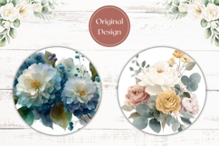 Pastel Flowers Car Coasters, Floral Coaster Print Product Image 2
