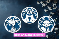 Baby Animals Round Paper Cut Ornaments Product Image 1