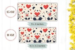 Cartoon Bears Mug Wrap Design, Love Hearts Mug Sublimation Product Image 2