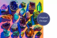 Gemstones Tumbler Design, Minerals Tumbler Sublimation PNG Product Image 2