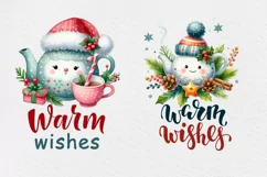 Warm Wishes. Christmas clipart. PNG sublimation Product Image 3