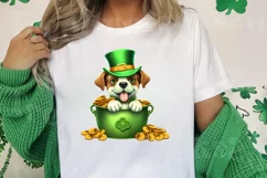 St Patricks Day Dog with Gold Coin Clipart, St Patricks Day Product Image 3