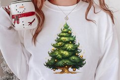 Watercolor Christmas tree clipart, Christmas tree Clipart Product Image 2
