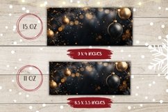 Gold Christmas Mug Sublimation, Christmas Coffee Mug Wrap Product Image 2