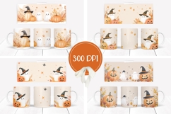 Cartoon Halloween Ghosts Mug Designs, Halloween Mug PNG Product Image 2