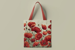 Red White Floral Digital Paper Product Image 2