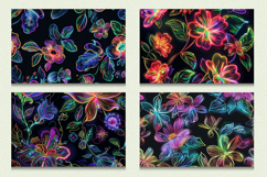 Neon Embroidery Flowers Cutting Boards sublimation Design Product Image 2