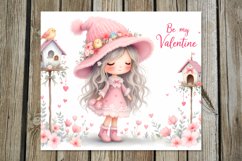 Be my Valentine | 4 girl Skinny Tumbler Sublimation Designs Product Image 2