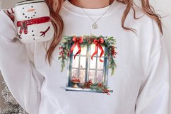 Watercolor Christmas Window Clipart Product Image 2
