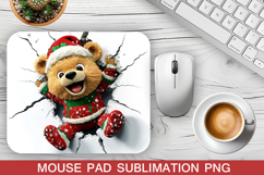 Christmas Bear Mouse Pad Sublimation - Christmas Mouse Pad Product Image 1