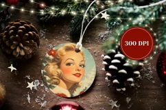 Vintage Christmas Ornament, Retro Christmas Ornament Design Product Image 2