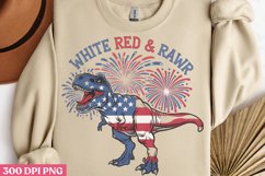 White Red &amp; Rawr PNG, 4th Of July Sublimation PNG Product Image 3