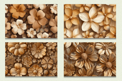 Wooden 3D Flowers Cutting Boards sublimation Design Product Image 2