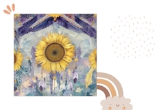 Sunflowers Pillow Design, Floral Pillow Sublimation Product Image 2