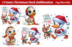 Funny Christmas Duck Sublimation Clipart PNG Product Image 1